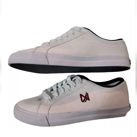 Nautica Unisex Shoes Trade Mark 1983 Hull 2 White Oxford Canvas US Size 7.5 - Picture 2 of 10